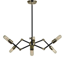  4686 PN/MBLACK - 6-Light Polished Nickel/Matte Black Felix Chandelier