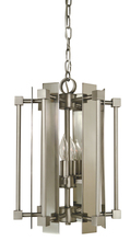  4804 SP/PN - 4-Light Satin Pewter/Polished Nickel Louvre Chandelier