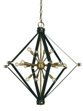  4820 PN/MBLACK - 16-Light Polished Nickel/Matte Black Axis Foyer Chandelier