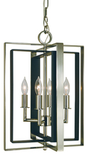  4860 PN/MBLACK - 4-Light Polished Nickel/Matte Black Symmetry Mini Chandelier