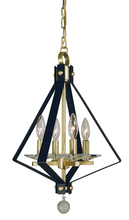  4924 SB/MBLACK - 4-Light Satin Brass/Matte Black Ice Mini Chandelier