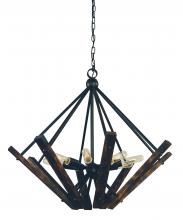  5288 MBLACK - 8-Light Matte Black Rustic Chic Chandelier