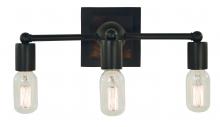  5403 MBLACK - 3-Light Matte Black Modern Farmhouse Sconce