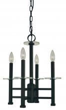  5444 Mblack - 4-Lighting Matte Black Metropolitan Mini-Chandelier