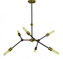  5630 AB/MBLACK - 6-Light Antique Brass/Matte Black Accents Kinetic Dining Chandelier