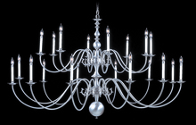  9145 SP - 20-Light Satin Pewter Jamestown Foyer Chandelier