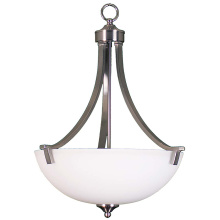 HOMEnhancements 15753 - Victoria 3-Light Foyer Entry Fixture - NK White Glass