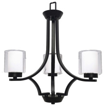HOMEnhancements 18782 - Sonora 3-Light Chandelier - MB - Clear & White Glass