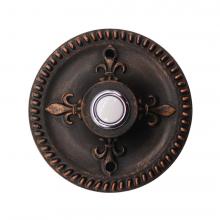  21180 - Doorbell Button - Round - Fleur-de-lis-RB