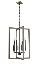  70121 - Vivio Roxton 8-Light Entry - MB with Wood Style Accents