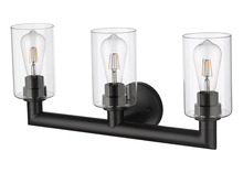  70472 - Vivio Yarra 3-Light Vanity - Matte Black - Clear Cylinder Glass