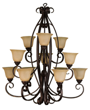  15414 - El Paso Series 12-Light Chandelier - Tea Stain Glass