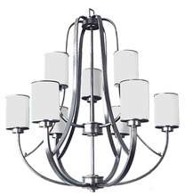 HOMEnhancements 15933 - Lexington 9-Light White Glass Chandelier - NK