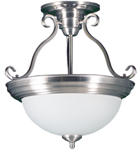  16245 - Semi Flush Entry Fixture - NK White Glass