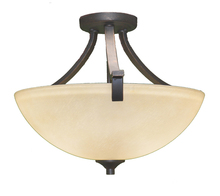  17879 - Victoria 3-Light Semi Flush Entry - RB Tea Stain Glass