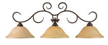  15429 - El Paso Series 3-Light Island Pendant - Tea Stain Glass