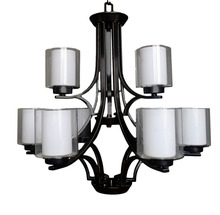  19347 - Sonora 9-Light Chandelier - MB - Clear & White Glass