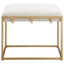  23663 - Paradox Small Gold & White Shearling Bench