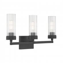  2613-MB-CL - Lida 21'' Wide 3-Light Vanity Light - Matte Black