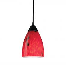  406-1FR - Classico 5'' Wide 1-Light Pendant - Dark Rust with Fire Red Glass