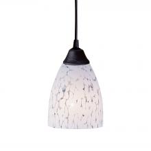  406-1SW - Classico 5'' Wide 1-Light Pendant - Dark Rust with Snow White Glass