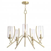  8154-SB-CL - Tulip 23.25'' Wide 5-Light Chandelier - Satin Brass