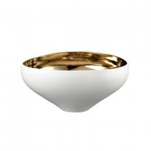  H0017-9755 - Greer Bowl - Tall White and Gold Glazed (2 pack)