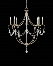  9891 - Crystal Lights Large Silver Chandelier