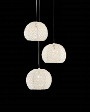  9000-0910 - Piero White 3-Light Round Multi-Drop Pendant