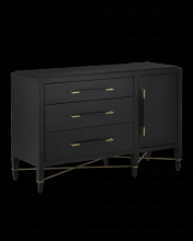  3000-0250 - Verona Black Three-Drawer Chest