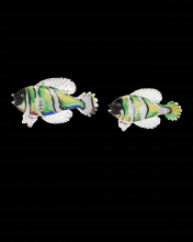  1200-0564 - Rialto Green Glass Fish Set of 2